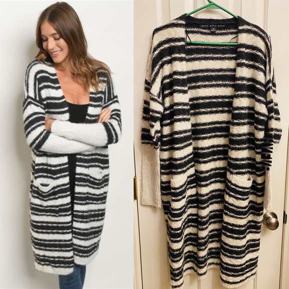 Sweaters - Super Cozy Striped Sweater Cardigan